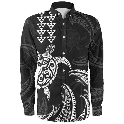Hawaii Long Sleeve Shirt Polynesian Turtle Tribal Ocean Spirit