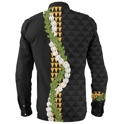Hawaii Long Sleeve Shirt Turtle Puakenikeni Maile Flower Lei