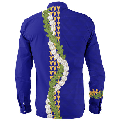 Hawaii Long Sleeve Shirt Turtle Puakenikeni Maile Flower Lei