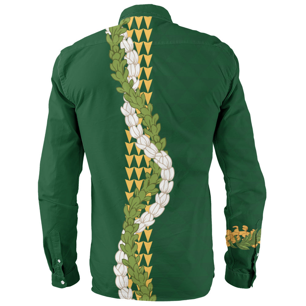 Hawaii Long Sleeve Shirt Turtle Puakenikeni Maile Flower Lei