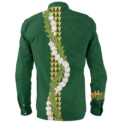 Hawaii Long Sleeve Shirt Turtle Puakenikeni Maile Flower Lei