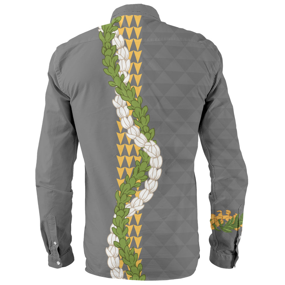 Hawaii Long Sleeve Shirt Turtle Puakenikeni Maile Flower Lei