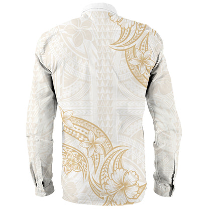 Hawaii Long Sleeve Shirt Plumeria Tribal Wave