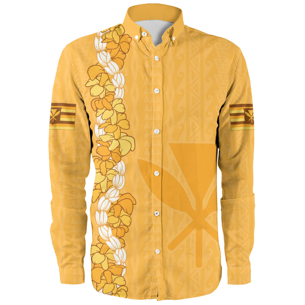 Hawaii Long Sleeve Shirt Flower Lei Kanaka Maoli Polynesia Island Style