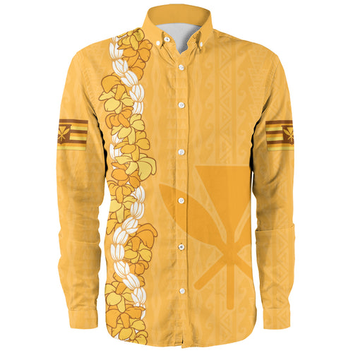 Hawaii Long Sleeve Shirt Flower Lei Kanaka Maoli Polynesia Island Style