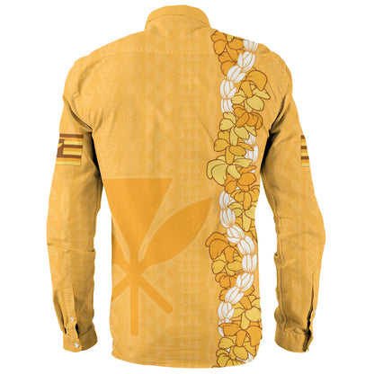 Hawaii Long Sleeve Shirt Flower Lei Kanaka Maoli Polynesia Island Style