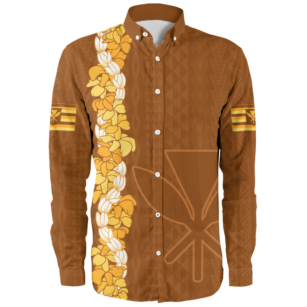 Hawaii Long Sleeve Shirt Flower Lei Kanaka Maoli Polynesia Island Style