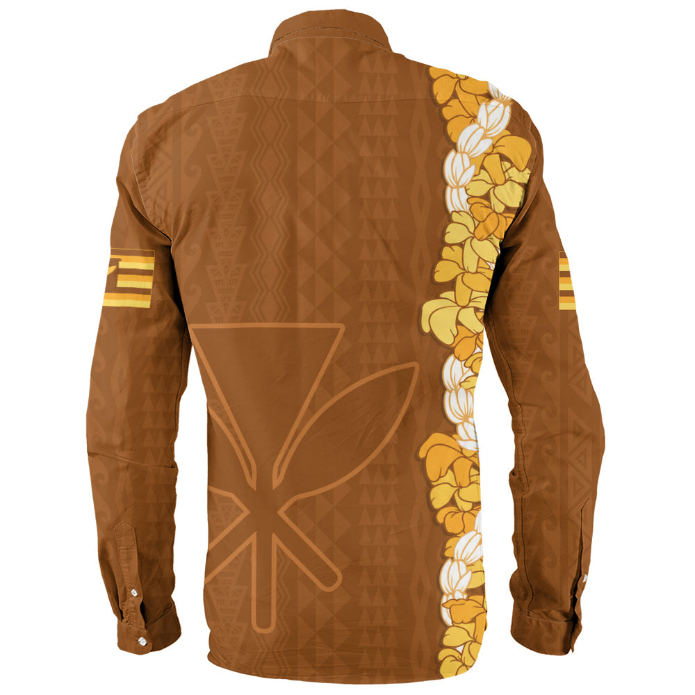 Hawaii Long Sleeve Shirt Flower Lei Kanaka Maoli Polynesia Island Style