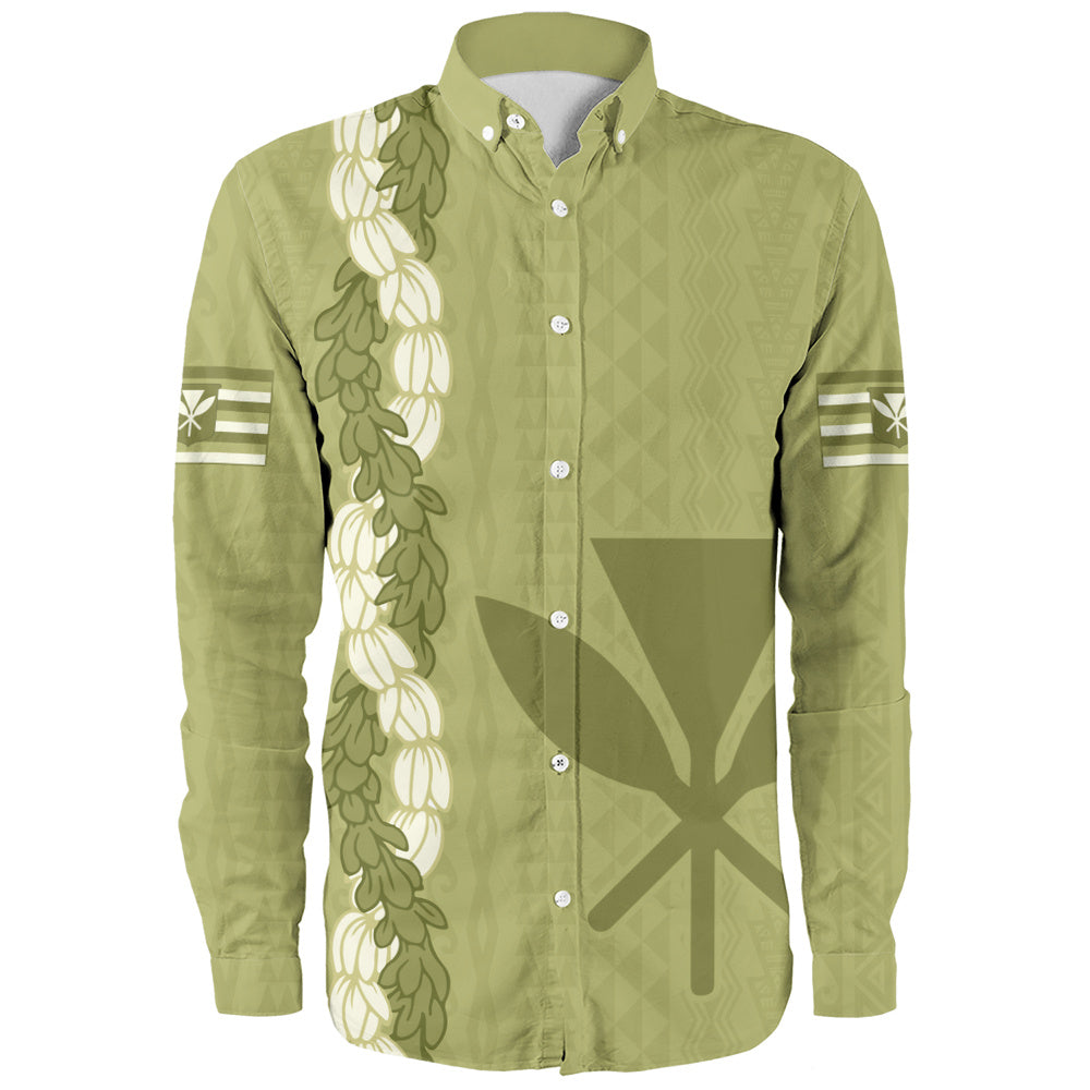 Hawaii Long Sleeve Shirt Flower Lei Kanaka Maoli Polynesia Island Style