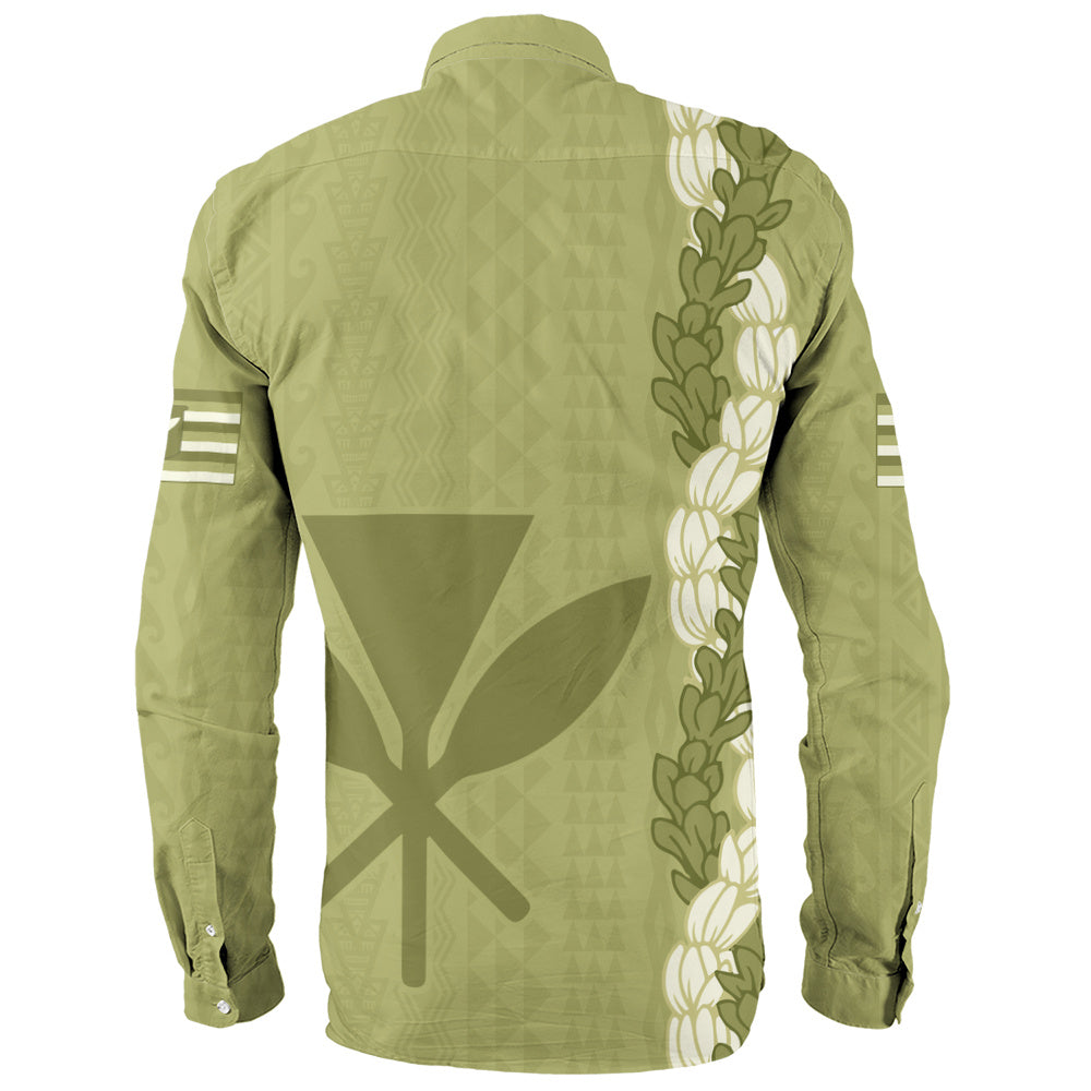 Hawaii Long Sleeve Shirt Flower Lei Kanaka Maoli Polynesia Island Style