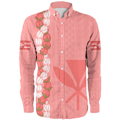 Hawaii Long Sleeve Shirt Flower Lei Kanaka Maoli Polynesia Island Style