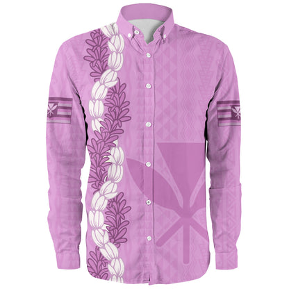 Hawaii Long Sleeve Shirt Flower Lei Kanaka Maoli Polynesia Island Style
