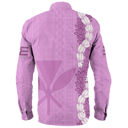 Hawaii Long Sleeve Shirt Flower Lei Kanaka Maoli Polynesia Island Style