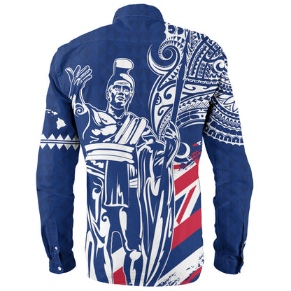 Hawaii Long Sleeve Shirt King Kamehameha Hawaiian Flag Polynesian Pride