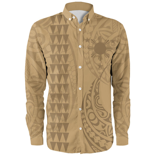 Philippines Filipinos Long Sleeve Shirt Kakau Style Golden