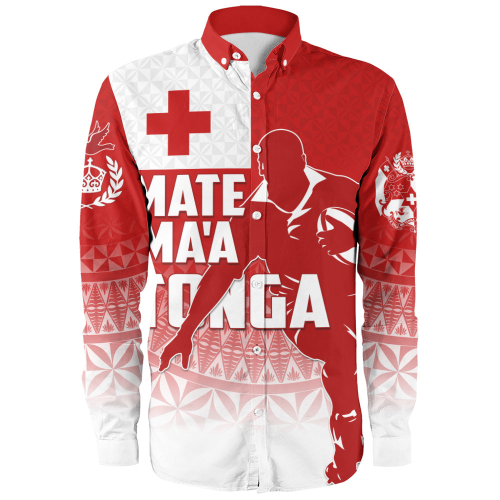 Tonga Long Sleeve Shirt Mate Ma'a Tonga Rugby Ngatu Athletic Style