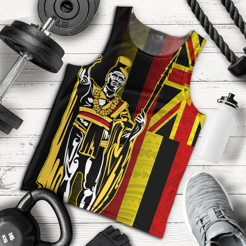 Hawaii Tank Top King Kamehameha Gold Flag Island Royalty Style