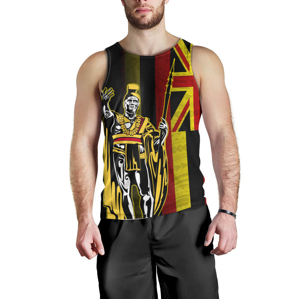 Hawaii Tank Top King Kamehameha Gold Flag Island Royalty Style