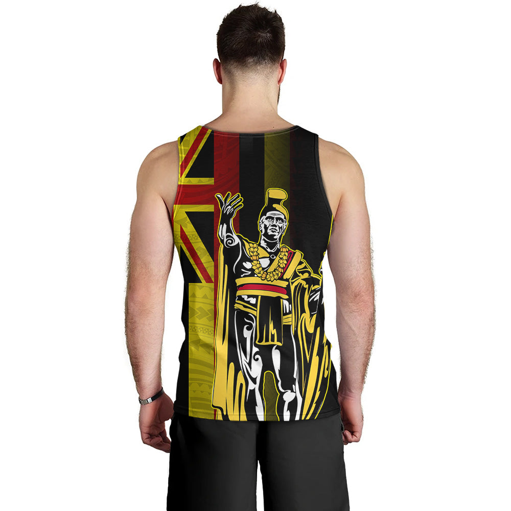 Hawaii Tank Top King Kamehameha Gold Flag Island Royalty Style