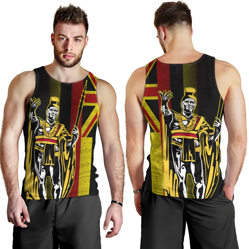 Hawaii Tank Top King Kamehameha Gold Flag Island Royalty Style