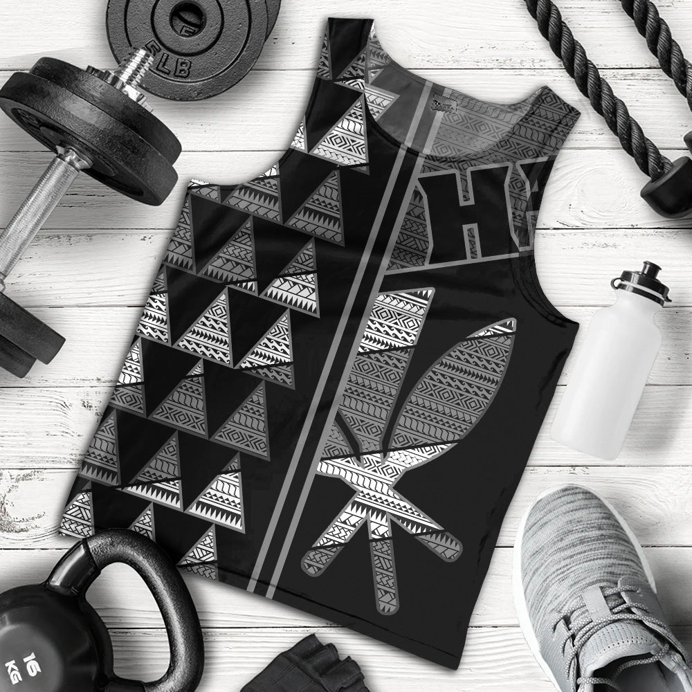 Hawaii Tank Top HI Spear Monochrome Tribal Pattern