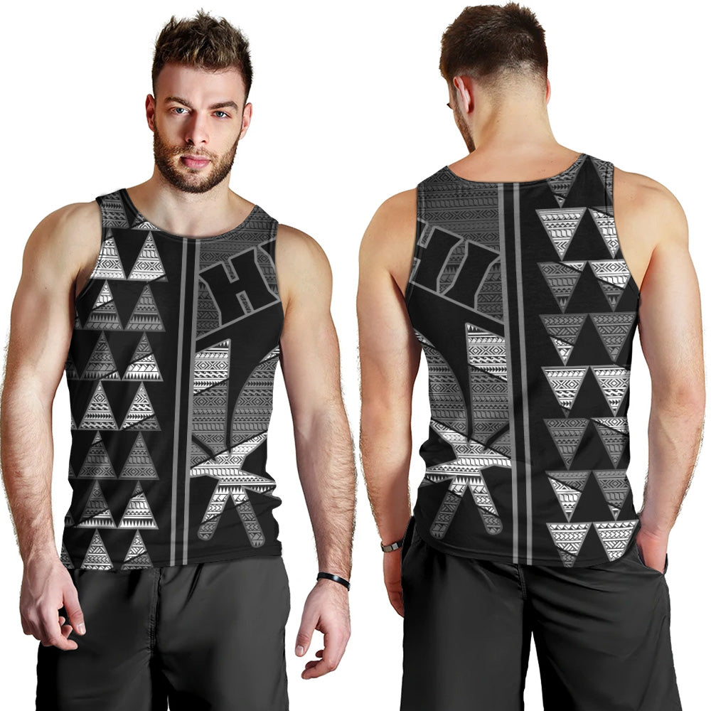 Hawaii Tank Top HI Spear Monochrome Tribal Pattern