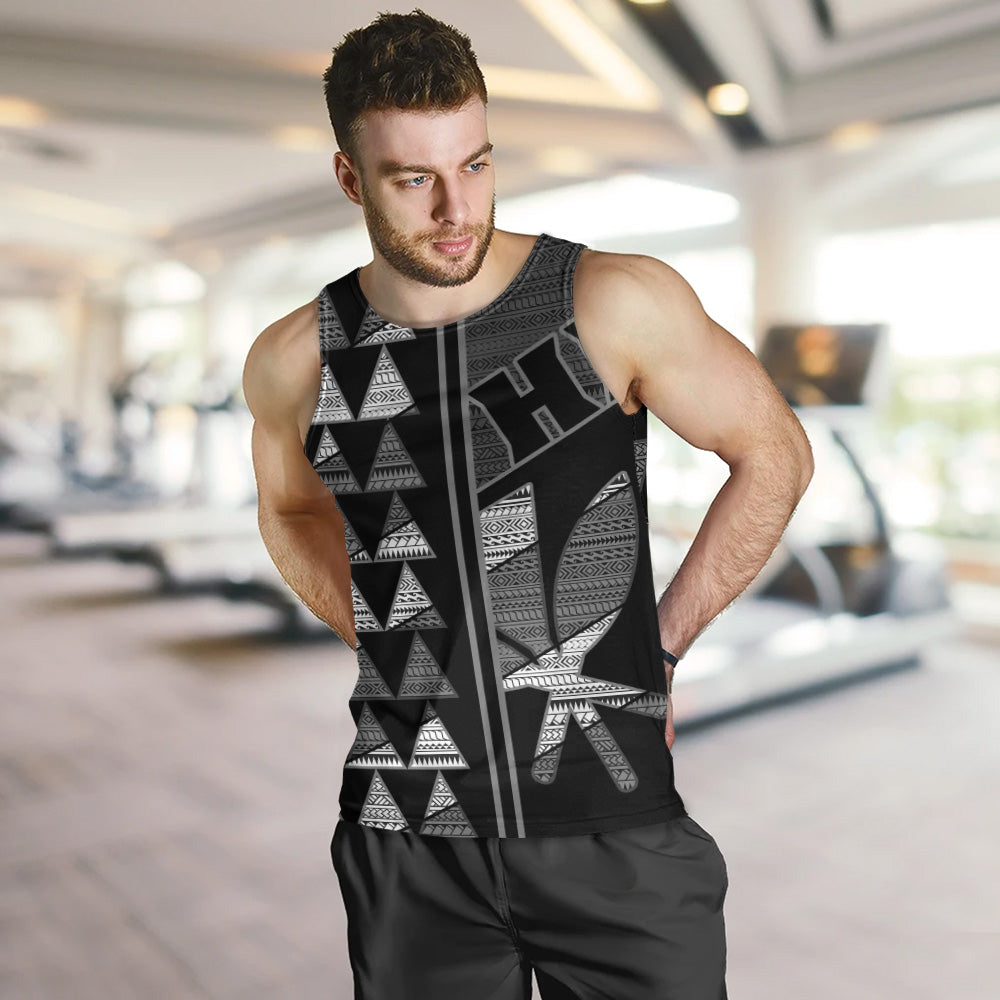 Hawaii Tank Top HI Spear Monochrome Tribal Pattern