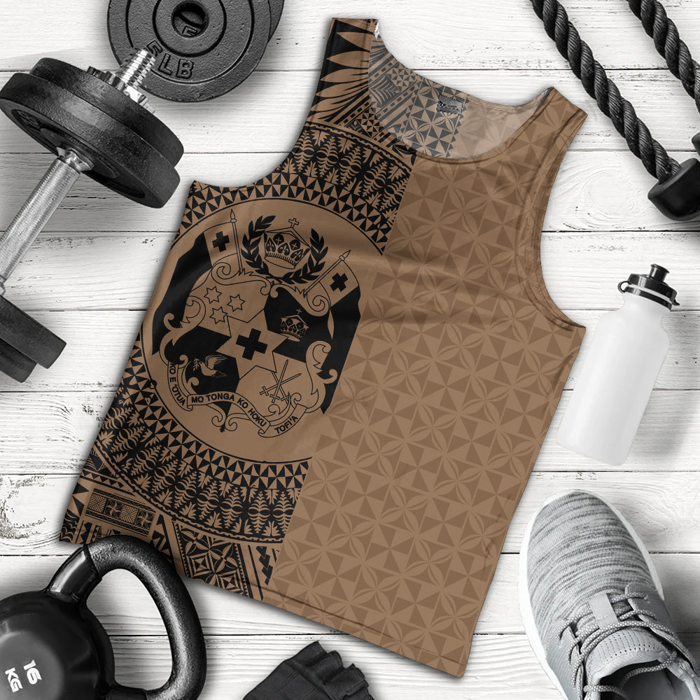 Tonga Tank Top Coat Of Arms Ngatu Tapa Heritage Style