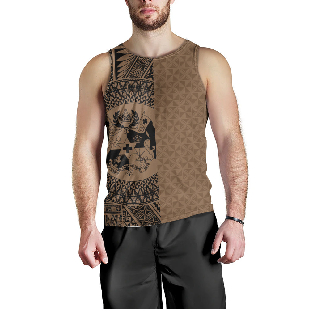 Tonga Tank Top Coat Of Arms Ngatu Tapa Heritage Style