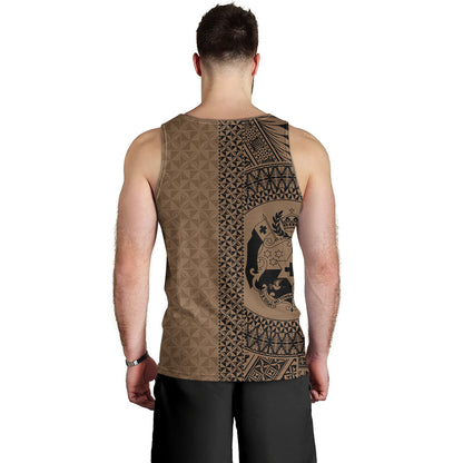 Tonga Tank Top Coat Of Arms Ngatu Tapa Heritage Style