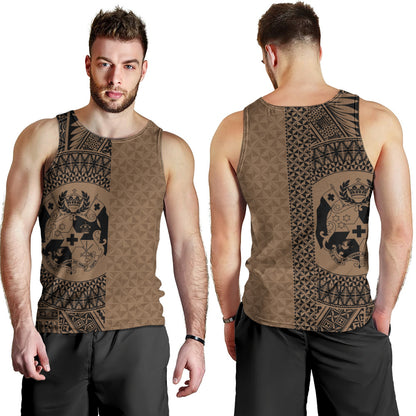 Tonga Tank Top Coat Of Arms Ngatu Tapa Heritage Style