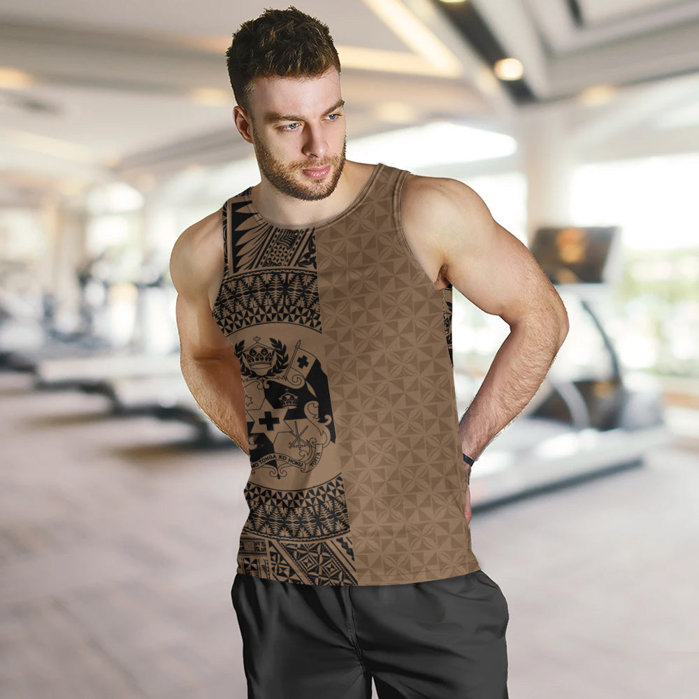 Tonga Tank Top Coat Of Arms Ngatu Tapa Heritage Style