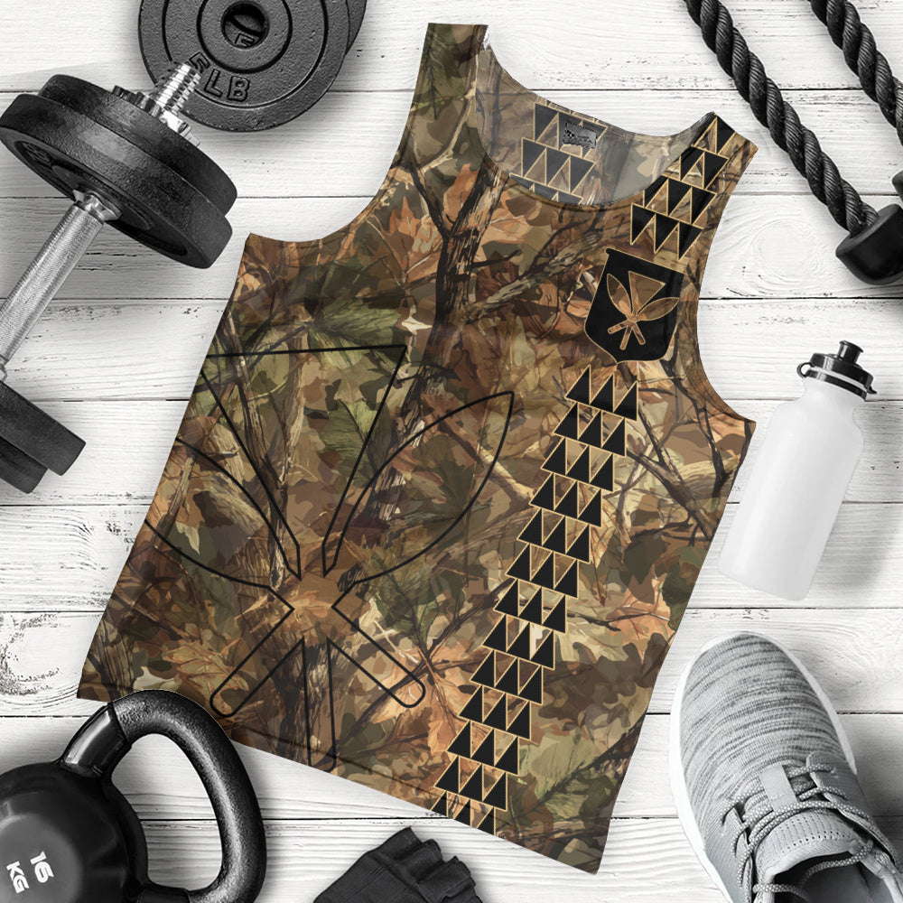 Hawaii Tank Top Woodland Kanaka Camo Style