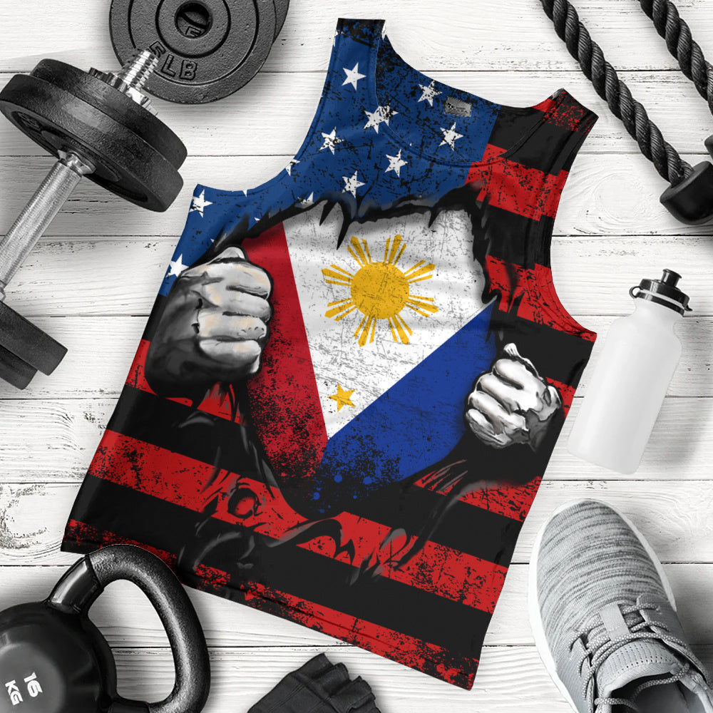 Philippines Filipinos Tank Top Heart American Soul