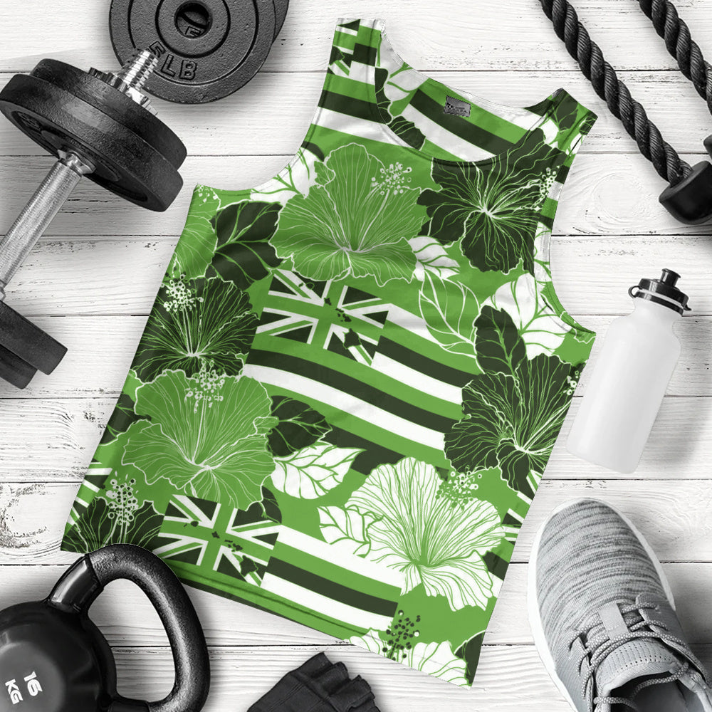 Hawaii Tank Top Hibiscus Flag Map Island Pride