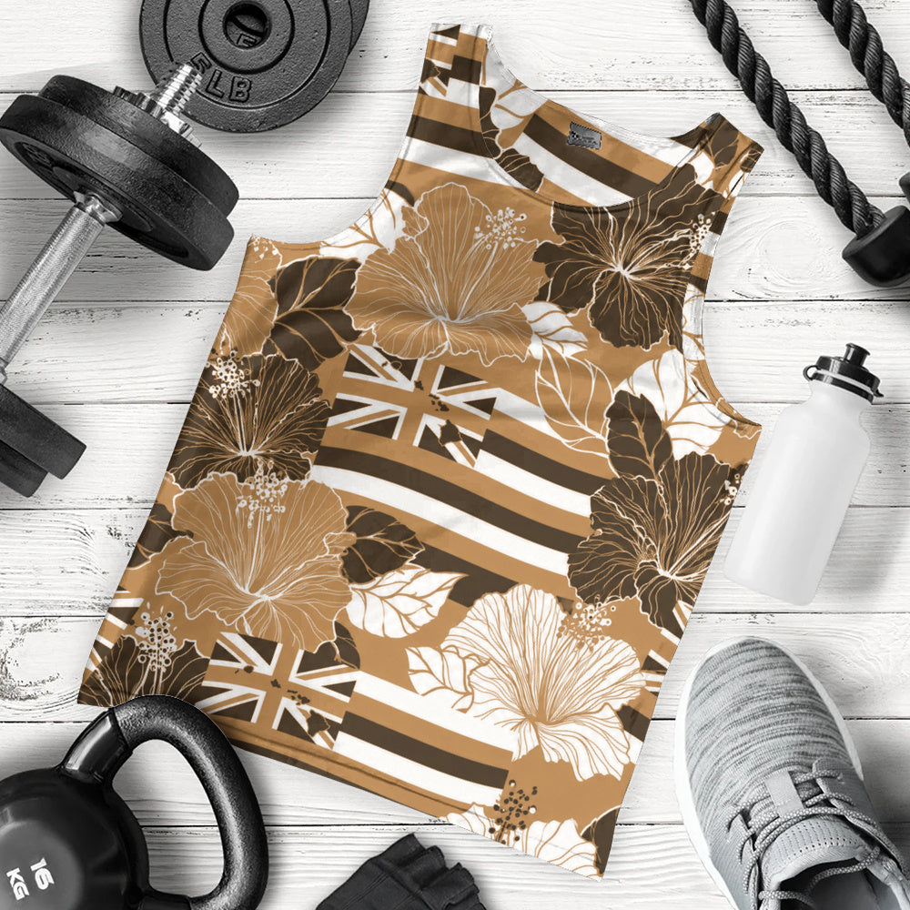 Hawaii Tank Top Hibiscus Flag Map Island Pride