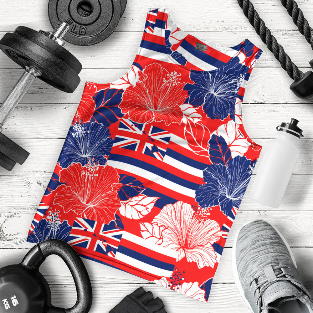 Hawaii Tank Top Hibiscus Flag Map Island Pride