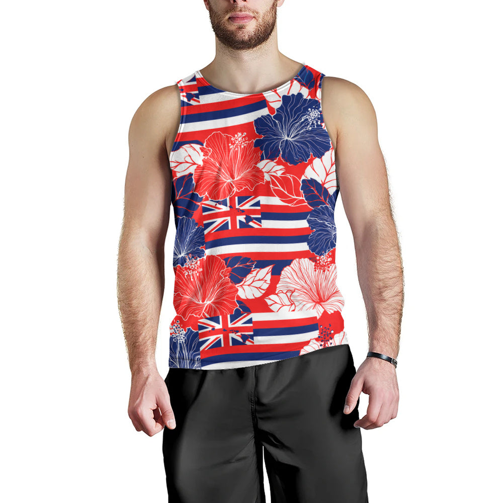 Hawaii Tank Top Hibiscus Flag Map Island Pride