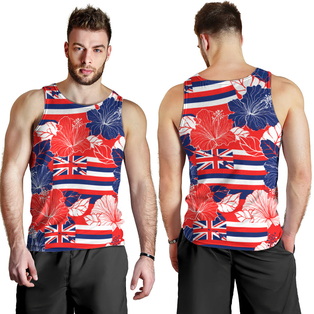 Hawaii Tank Top Hibiscus Flag Map Island Pride