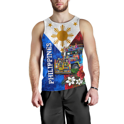 Philippines Filipinos Tank Top Custom Jeepney Flag Tropical Floral