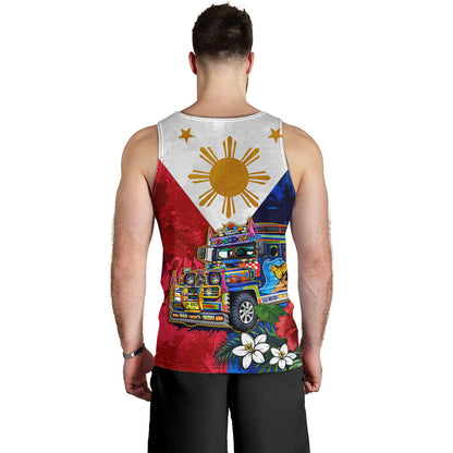 Philippines Filipinos Tank Top Custom Jeepney Flag Tropical Floral
