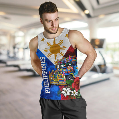 Philippines Filipinos Tank Top Custom Jeepney Flag Tropical Floral