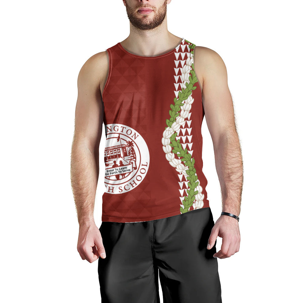Farrington High School Tank Top Puakenikeni Maile Flower Lei