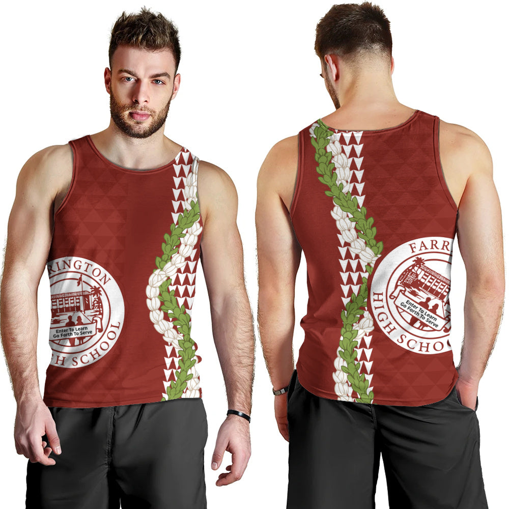 Farrington High School Tank Top Puakenikeni Maile Flower Lei