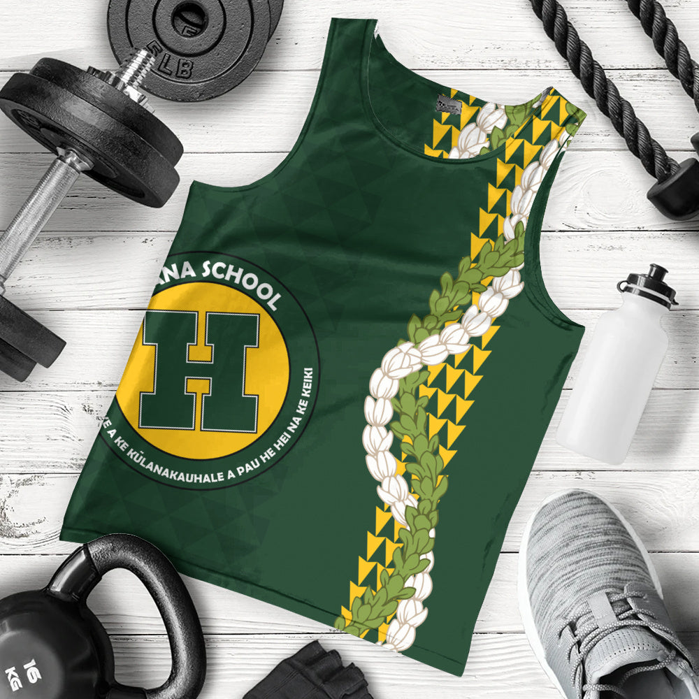 Hana High and Elementary School Tank Top Puakenikeni Maile Flower Lei