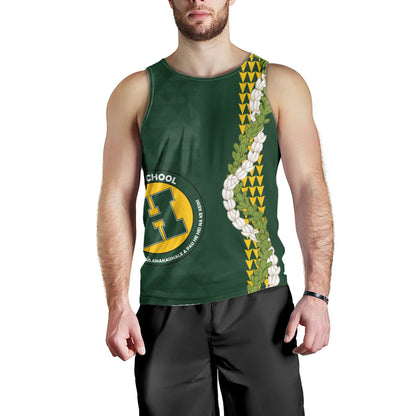 Hana High and Elementary School Tank Top Puakenikeni Maile Flower Lei
