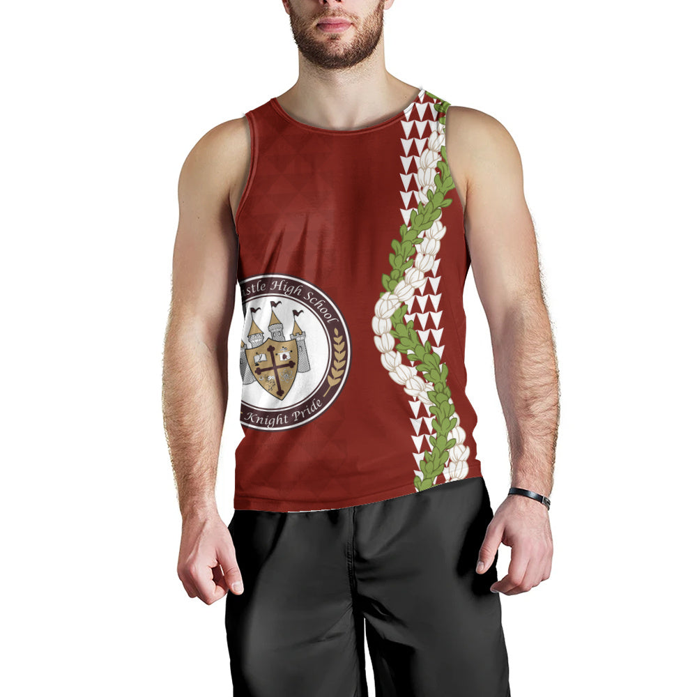 James B. Castle High School Tank Top Puakenikeni Maile Flower Lei