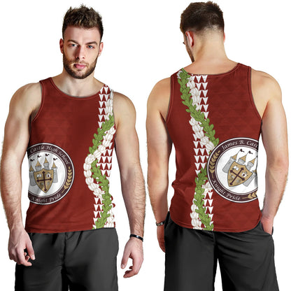 James B. Castle High School Tank Top Puakenikeni Maile Flower Lei