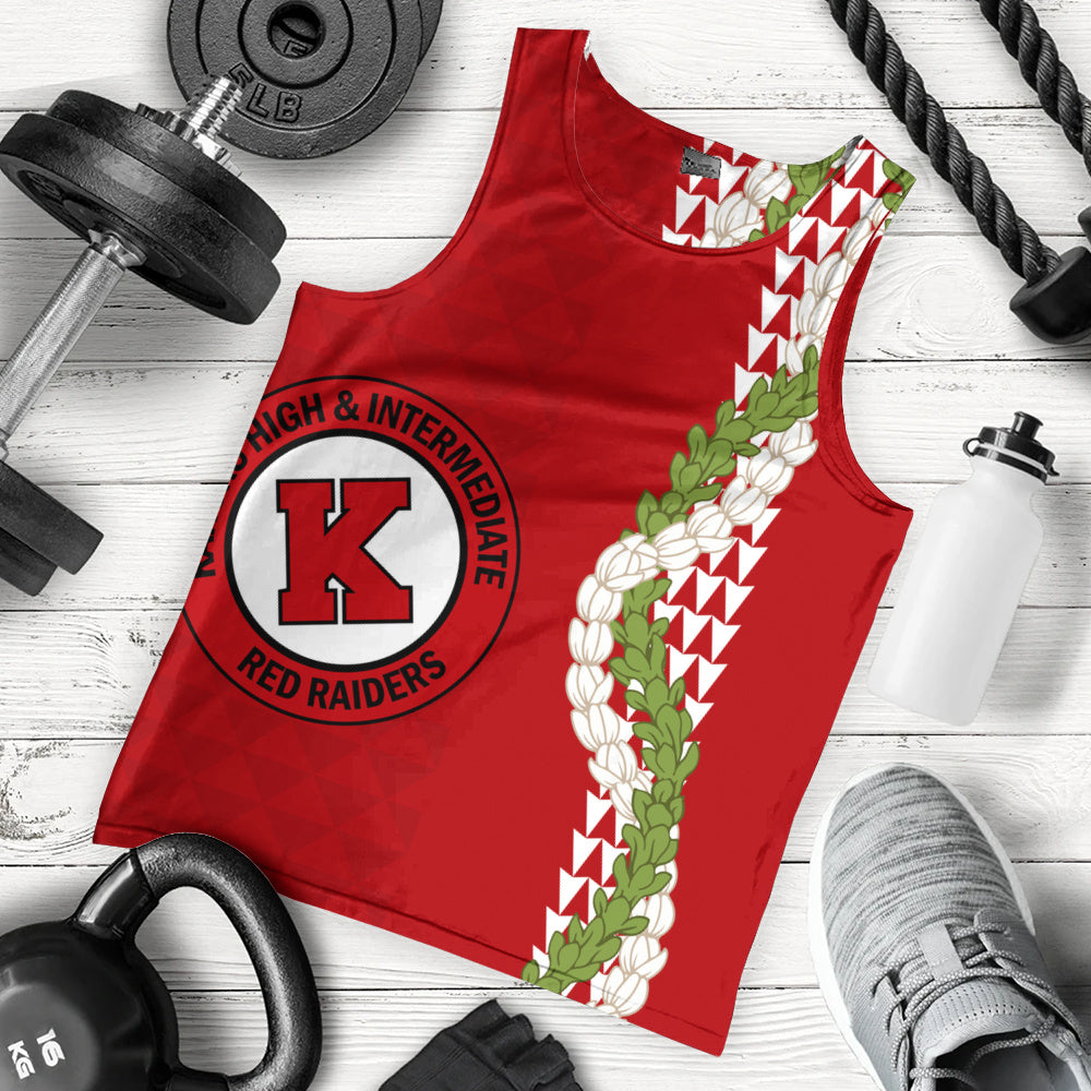 Kahuku High & Intermediate School Tank Top Puakenikeni Maile Flower Lei
