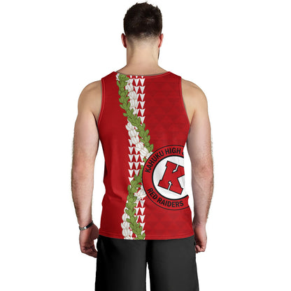 Kahuku High & Intermediate School Tank Top Puakenikeni Maile Flower Lei